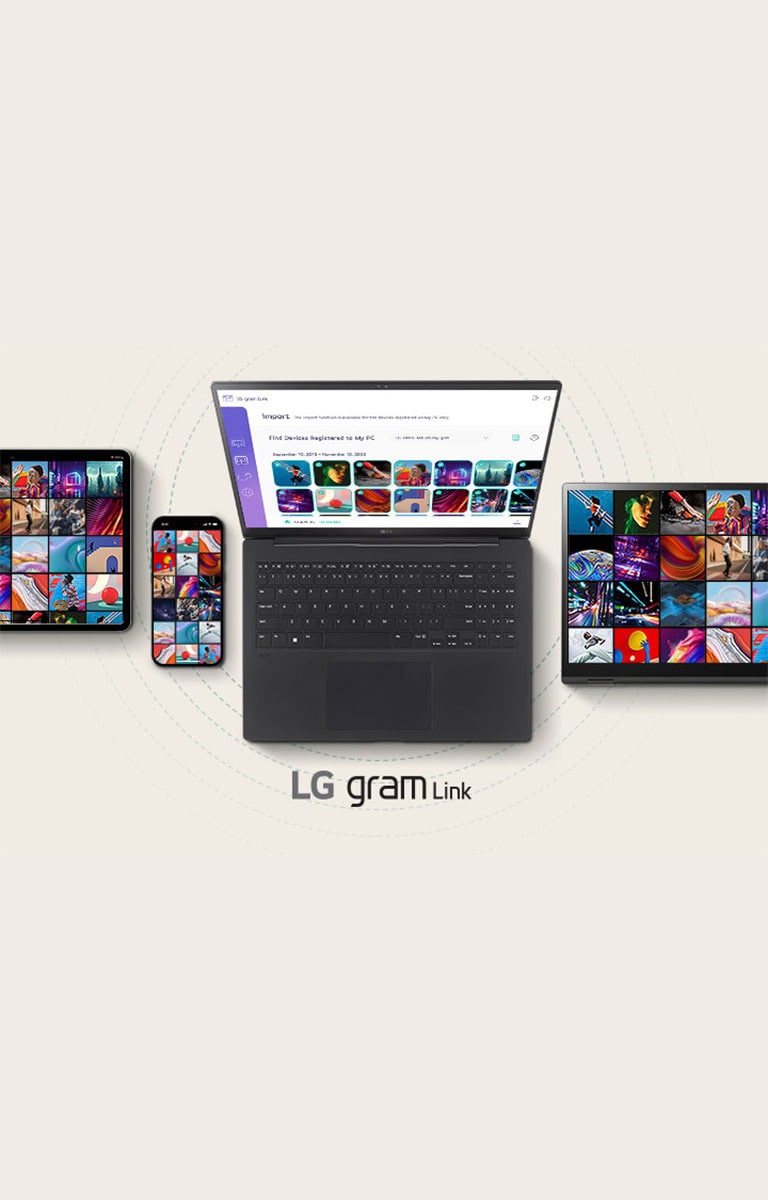 LG gram Pro hỗ trợ hiệu suất chuyên nghiệp. gram Link-kết nối với nhiều thiết bị iOS, Android.