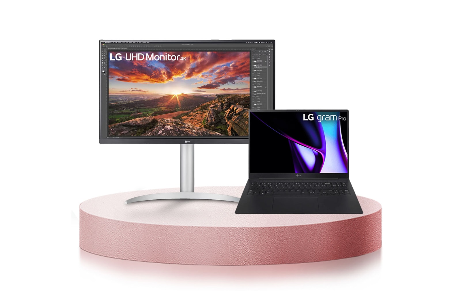 LG Combo Laptop LG gram pro 16 inch, màn hình OLED, hệ điều hành Windows Home Adv 11, core i7, RAM 16GB SSD 512GB với Màn hình USB Type-C™ 27UP850N-W, 16AH75.27UP8