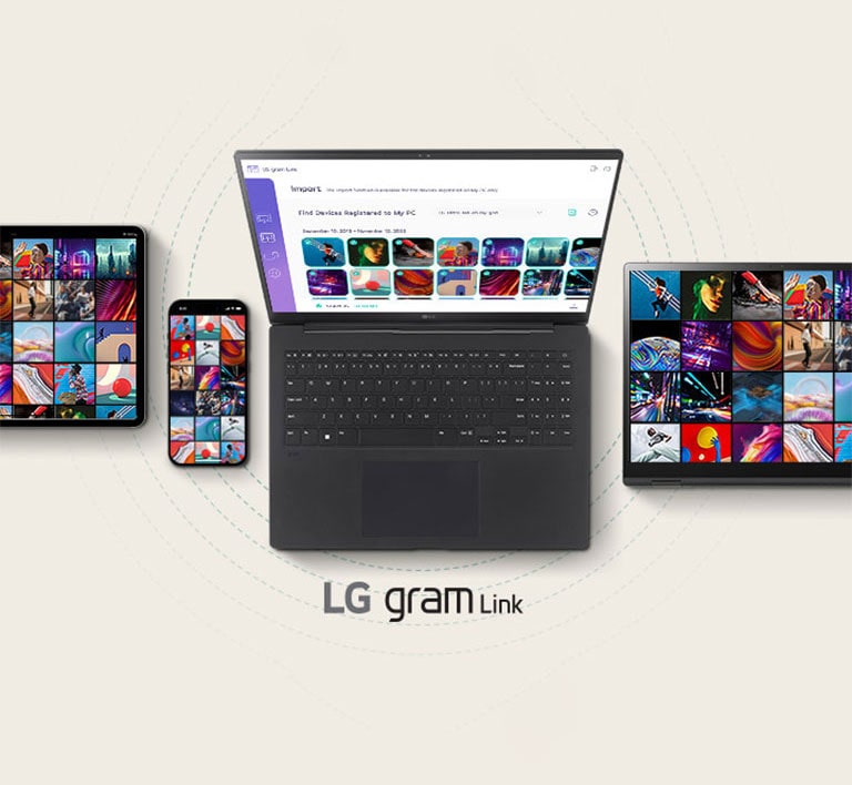 LG gram Pro hỗ trợ hiệu suất chuyên nghiệp. gram Link-kết nối với nhiều thiết bị iOS, Android.