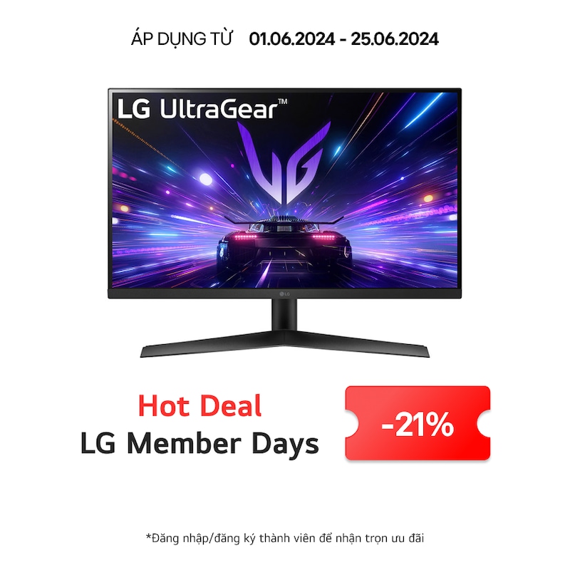 LG Màn hình chơi game Full HD IPS 27" UltraGear™ | 180Hz, IPS 1 ms (GtG), HDR10, 27GS60F-B