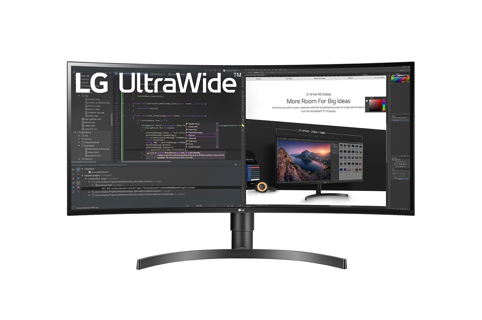 LG Màn hình máy tính LG UltraWide™ 34" IPS Cong QHD 60Hz sRGB over 99% HDR 10 USB Type-C™ 34WN80C-B, 34WN80C-B