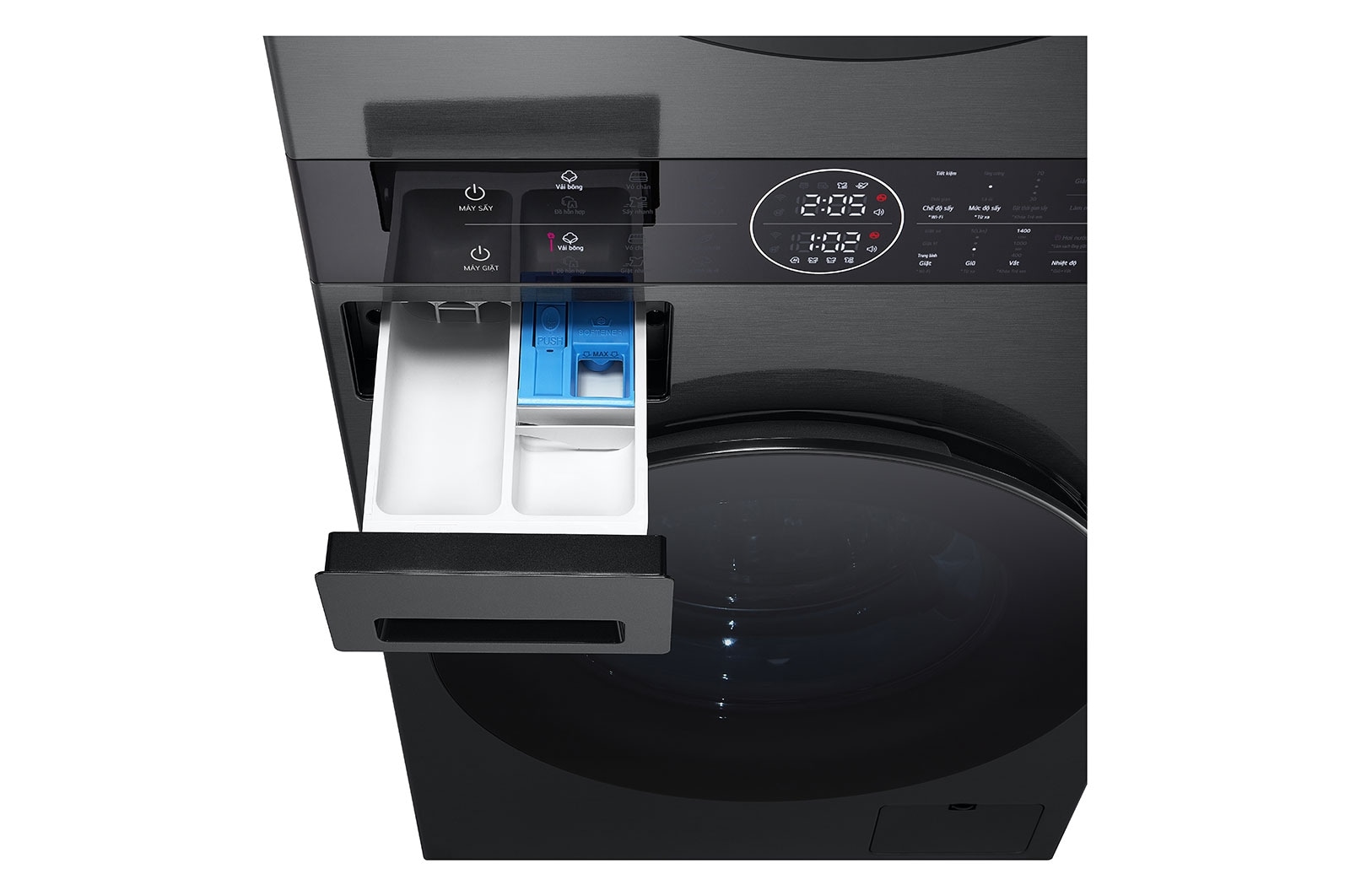 LG Tháp giặt sấy LG WashTower™ Giặt 14kg/ Sấy 10kg Màu đen|WT1410NHB, WT1410NHB