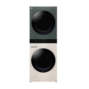 LG Combo Tháp giặt sấy LG WashTower™ Giặt 25kg/Sấy 17kg xanh/be - WT2517NHEG & Tủ chăm sóc quần áo thông minh LG Styler Màu gương kính|S5MB, WT2517S5M.ABGPEVN