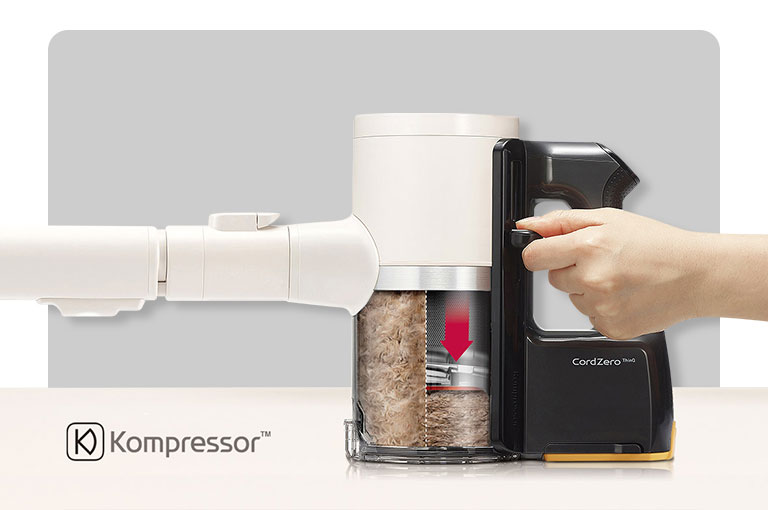 Minh họa cách máy nén Kompressor hoạt động trên máy hút bụi Cordzero™.