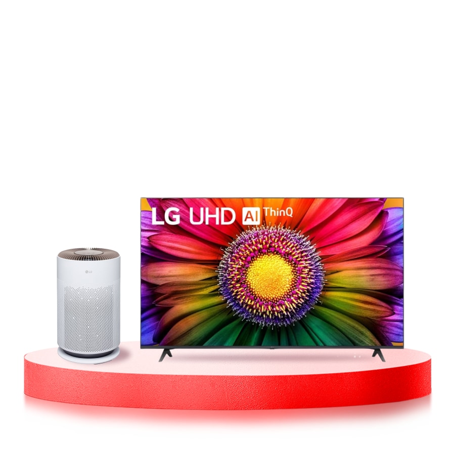 LG  Combo Máy lọc khí PuriCare 360 HIT  Hệ thống lọc đa màng Màu xanh| AS60GHCG0 & Tivi LG UHD 4K 65inch 2023 | 65UR8050, AS6065UR.ABAE