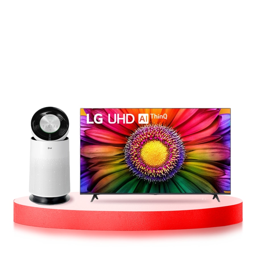 LG Combo Máy lọc khí PuriCare 360 1 tầng màu trắng & Tivi LG UHD 4K 65inch 2023 | 65UR8050, AS6565UR.ABAE