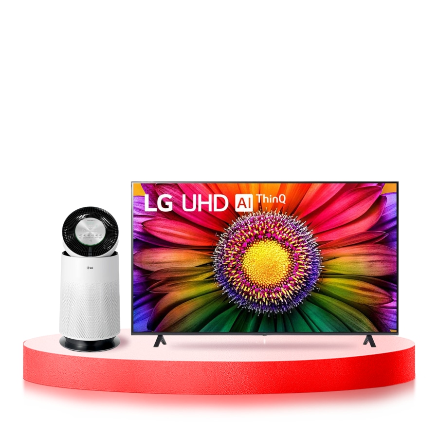 LG  Combo Máy lọc khí PuriCare 360 1 tầng màu trắng & Tivi LG UHD UR8050 75 inch 2023 4K Smart TV Màn hình lớn | 75UR8050, AS6575UR.ABAE
