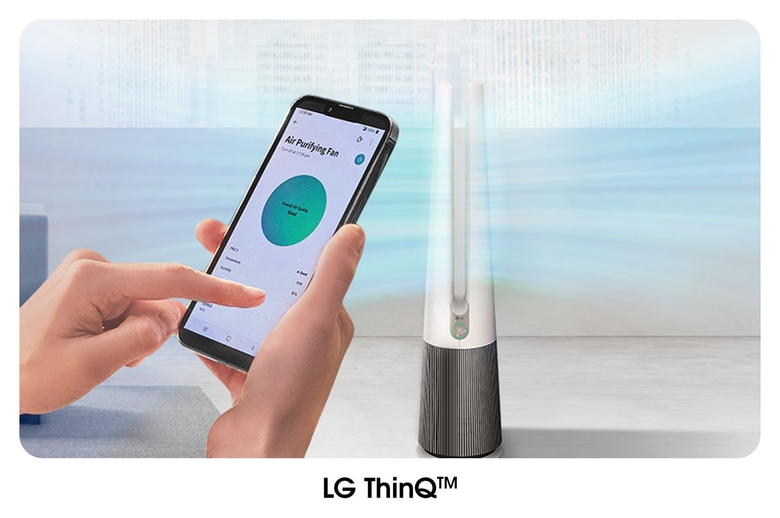 LG Quạt lọc khí PuriCare AeroTower Hit Công nghệ UVnano™, Cảm Biến PM 1.0 Màu be | FS15GPBK0, FS15GPBK0