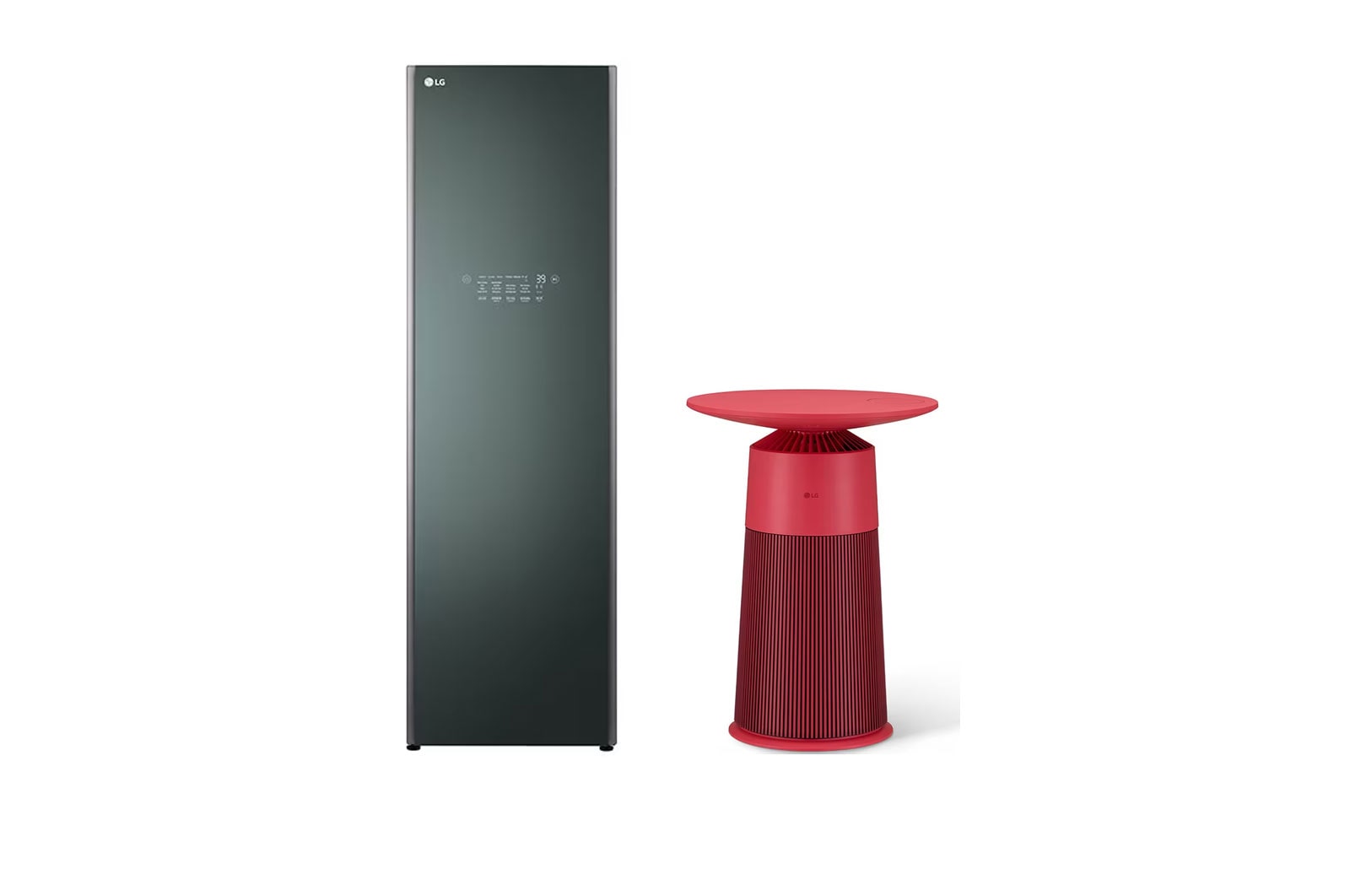 LG Combo Tủ chăm sóc quần áo thông minh LG Styler Màu xanh lá cây|S5GOC & Máy lọc khí PuriCare AeroFurniture màu đỏ hồng, S5GAS20R.ABAE