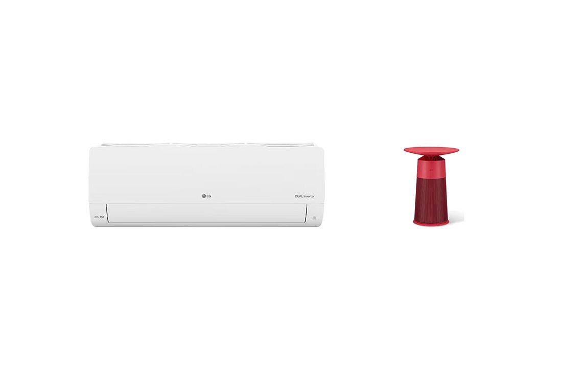 LG Combo Điều hòa LG DUALCOOL™Inverter 1 chiều 12.000 BTU (1.5HP)|V13ENO & Máy lọc khí PuriCare AeroFurniture màu đỏ hồng, V13ENOAS20R.ABAE