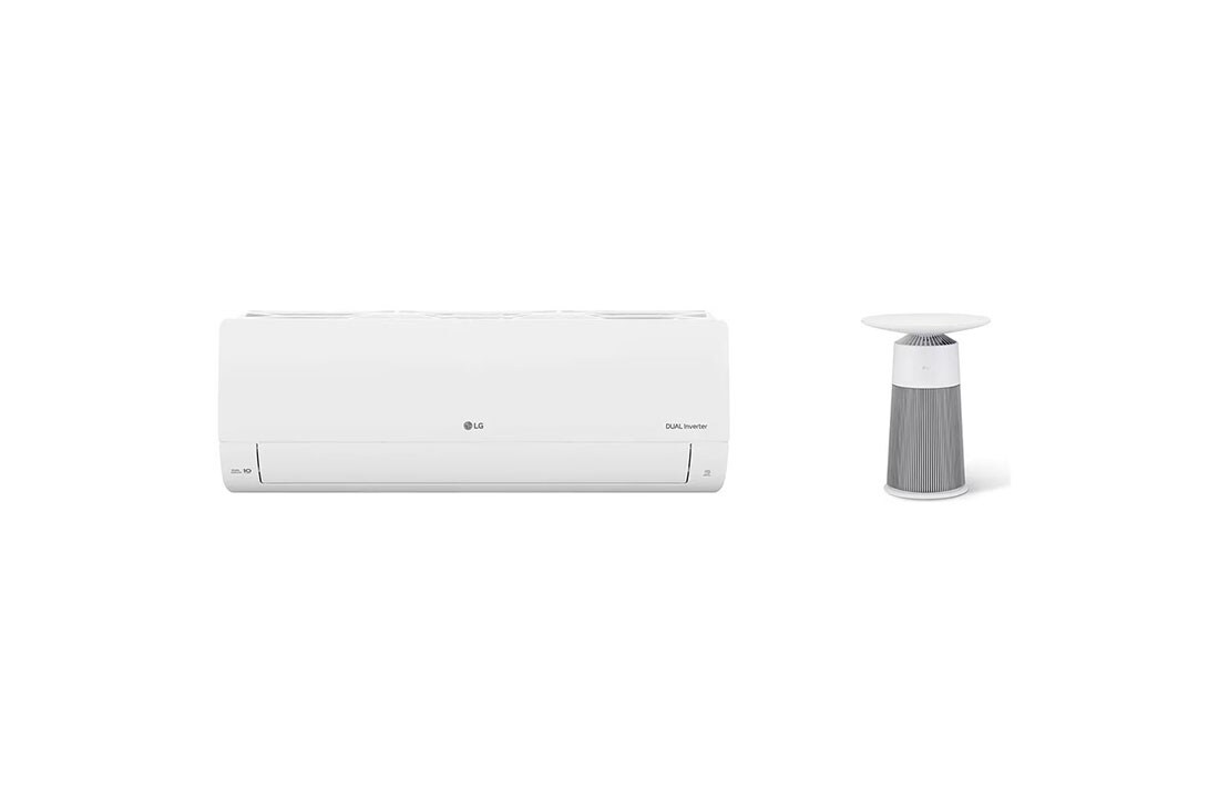 LG Combo Điều hòa LG DUALCOOL™Inverter 1 chiều 12.000 BTU (1.5HP)|V13ENO & Máy lọc khí PuriCare AeroFurniture màu trắng kem, V13ENOAS20W.ABAE