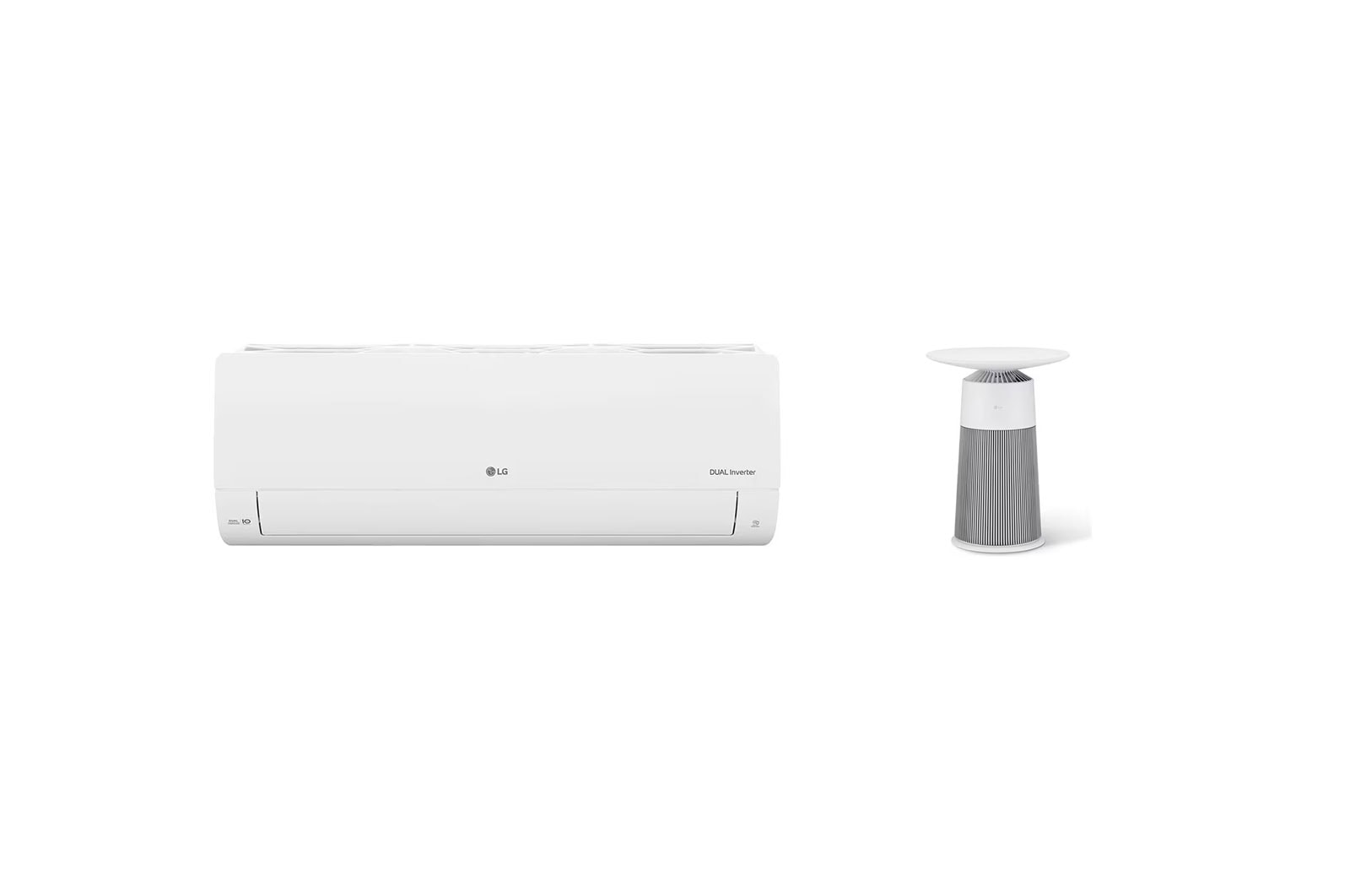 LG Combo Điều hòa LG DUALCOOL™Inverter 1 chiều 12.000 BTU (1.5HP)|V13ENO & Máy lọc khí PuriCare AeroFurniture màu trắng kem, V13ENOAS20W.ABAE