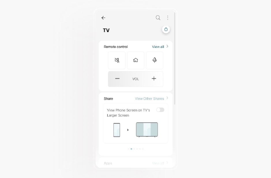 Hình ảnh hiển thị màn hình TV trong ứng dụng LG ThinQ