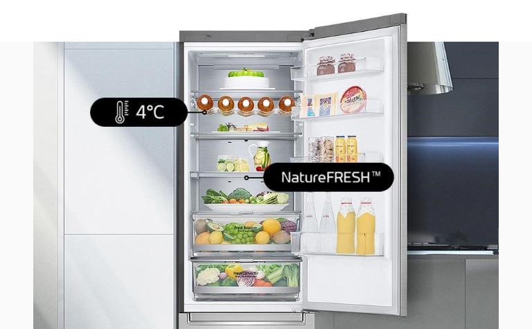 Hình ảnh mô tả hệ thống nhiệt độ của tủ lạnh.