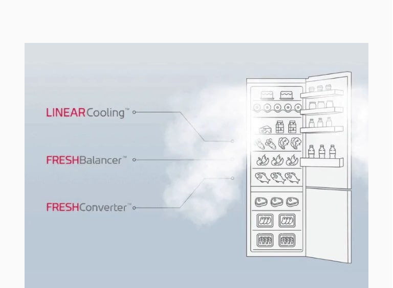 Hình ảnh về những ưu điểm của tủ lạnh.