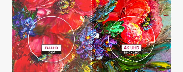 So sánh FULL HD và 4K UHD.