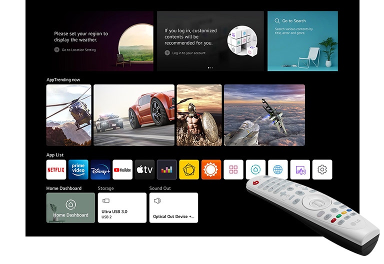 Kết nối với mạng Wi-Fi bằng webOS để truy cập nội dung video bằng các ứng dụng tích hợp.