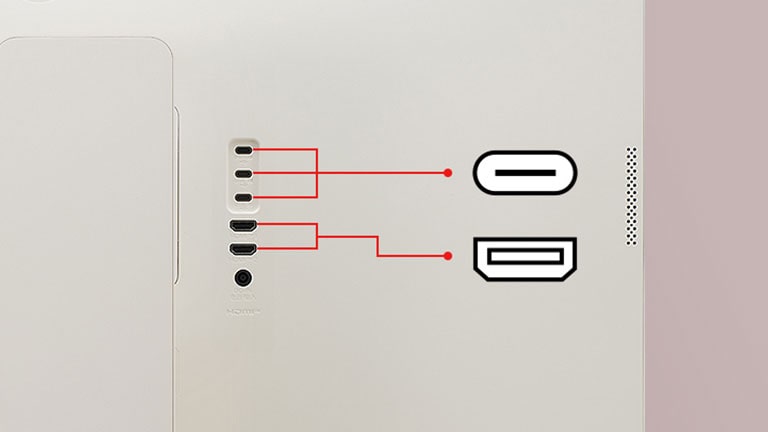 LG MyView Smart Monitor offre deux ports USB et deux ports HDMI.