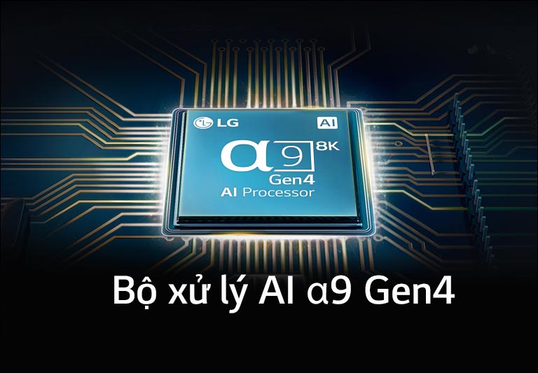 Bộ xử lý AI a9 Gen4 nằm giữa mạch điện.