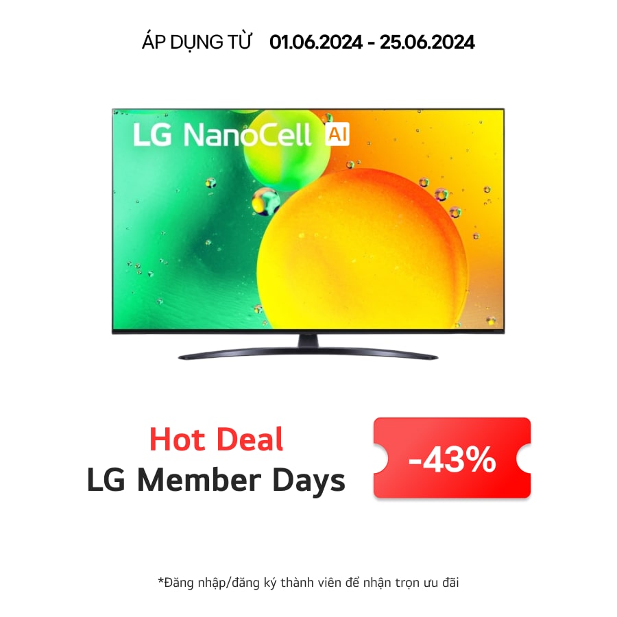 LG Tivi LG Nanocell NANO76 55 inch 4K Smart TV | 55NANO76, 55NANO76SQA