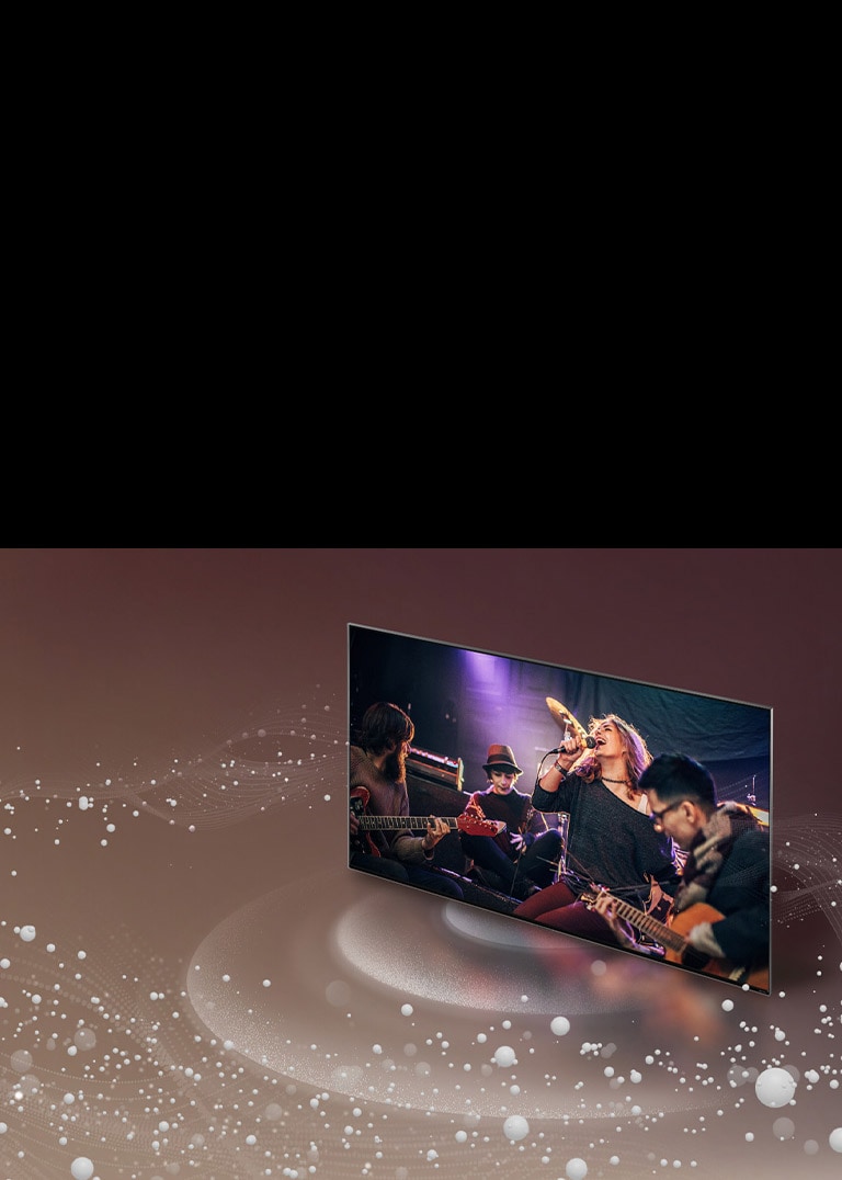 TV LG như bong bóng âm thanh và sóng phát ra từ màn hình và lấp đầy không gian.