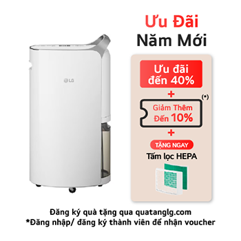 LG Máy hút ẩm Dual Inverter 16L màu trắng, MD16GQSE0