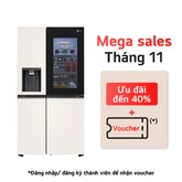 Tủ lạnh LG Instaview Door-in-door và ngăn lấy nước ngoài UV nano 635L màu be GR-X257BG