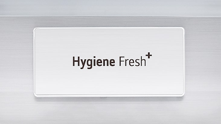 Close up view of the air vent for hygiene fresh inside the lg french door refrigerator.	