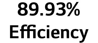 Images with '99.99%' and '89.93% Efficiency' and the logo of TUV Rheinland.