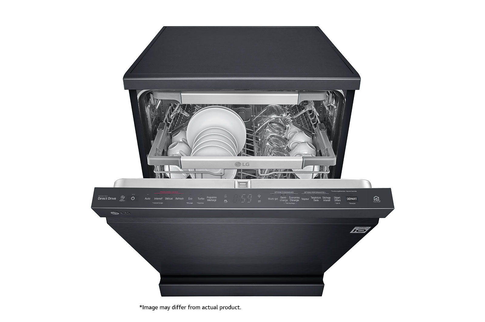 LG 14 Place QuadWash™ Dishwasher with TrueSteam™ in Matte Black Finish, DFB325HM