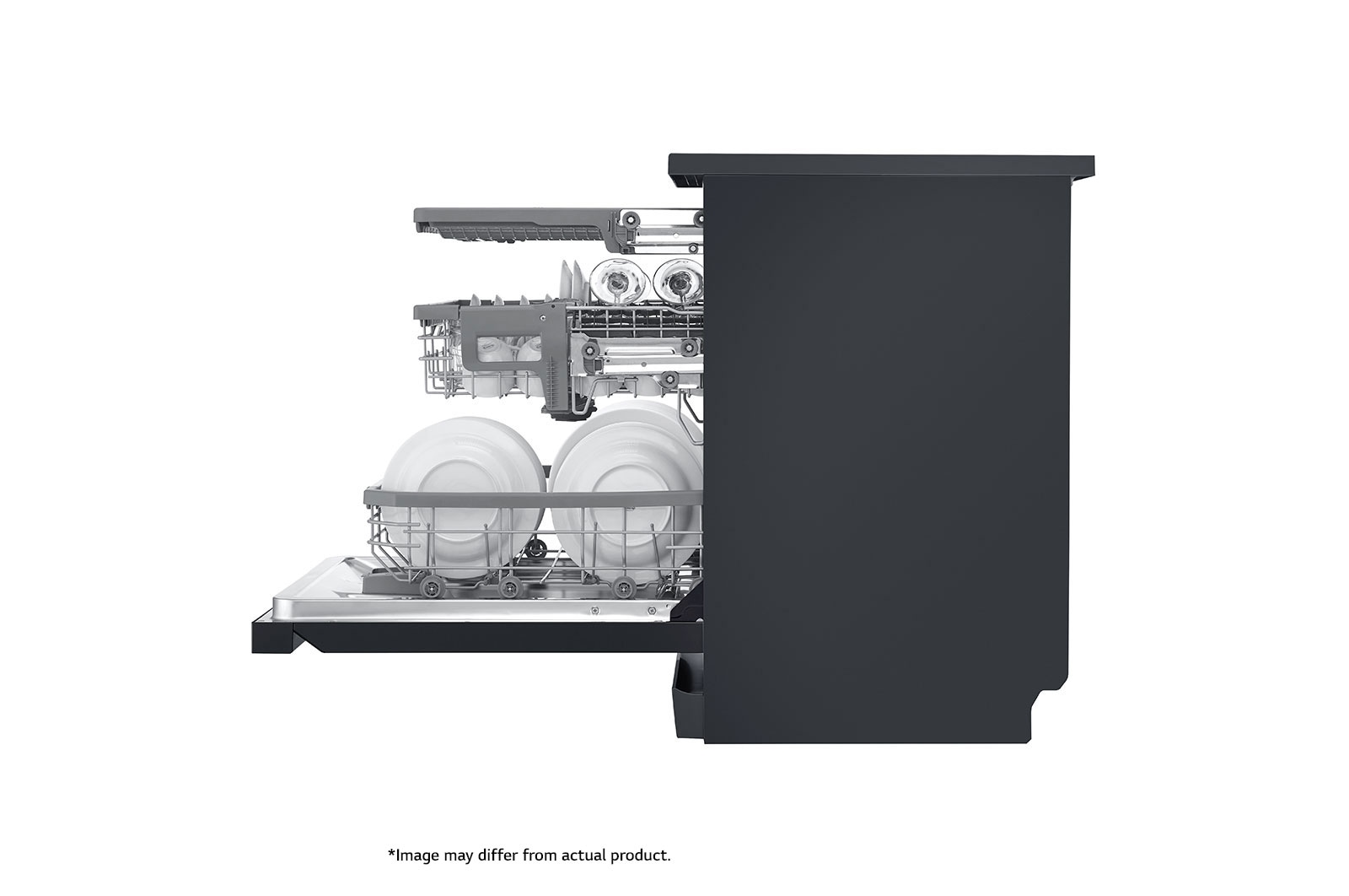 LG 14 Place QuadWash™ Dishwasher with TrueSteam™ in Matte Black Finish, DFB325HM