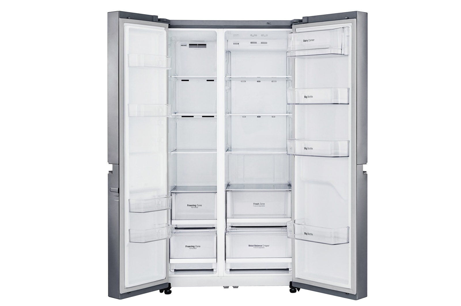 LG 687L Platinum Silver Side by Side Refrigerator, Inverter Linear Compressor, GC-B247SLUV