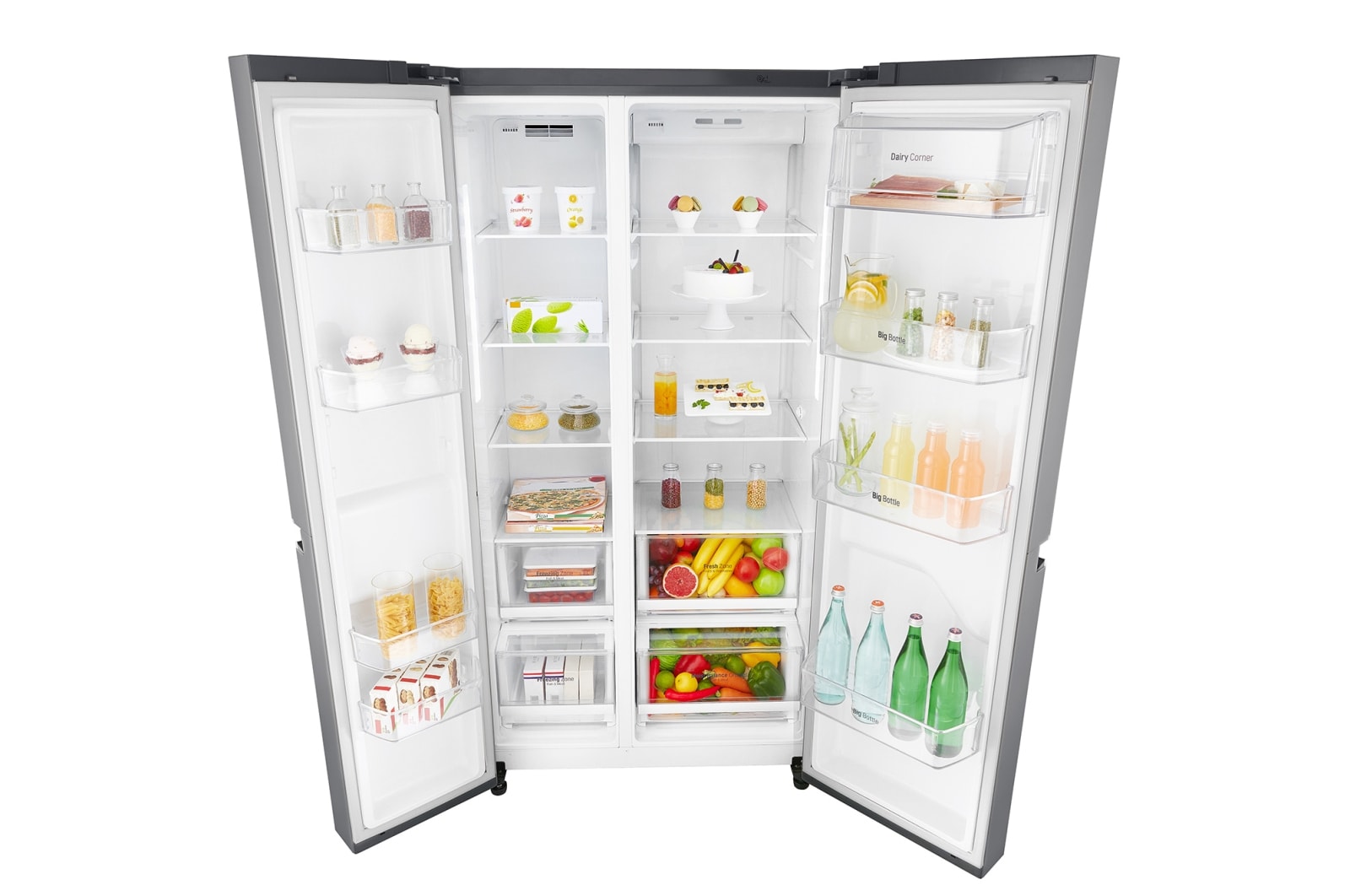 LG 687L Platinum Silver Side by Side Refrigerator, Inverter Linear Compressor, GC-B247SLUV