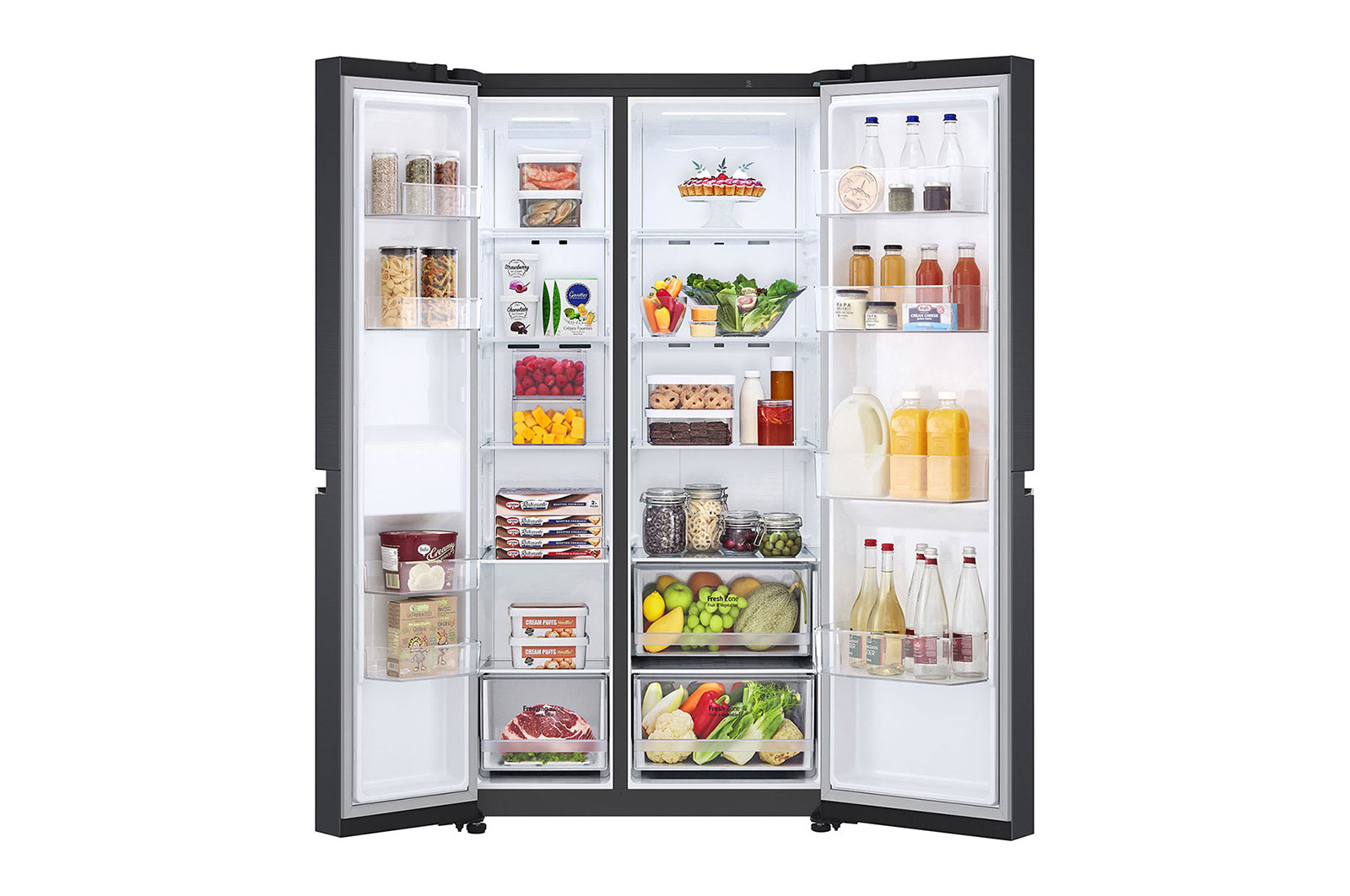 LG 647L Side-by-Side Fridge in Black Finish, GC-B257SQYL