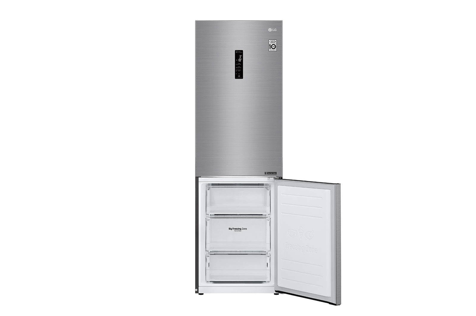 LG 341L Wide Bottom Freezer with DoorCooling⁺™ in Stainless Finish, GC-B459NLXM