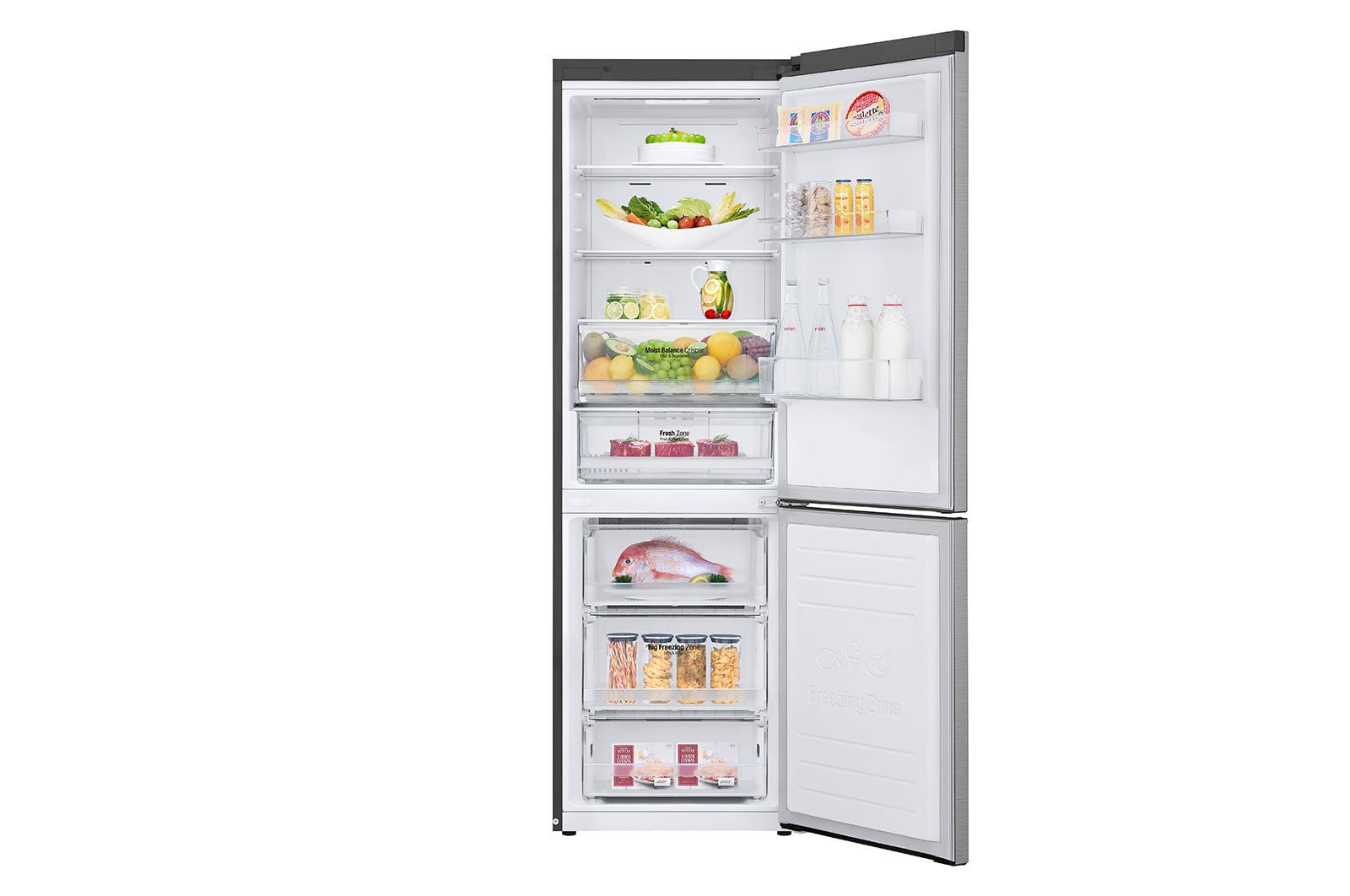 LG 341L Wide Bottom Freezer with DoorCooling⁺™ in Stainless Finish, GC-B459NLXM