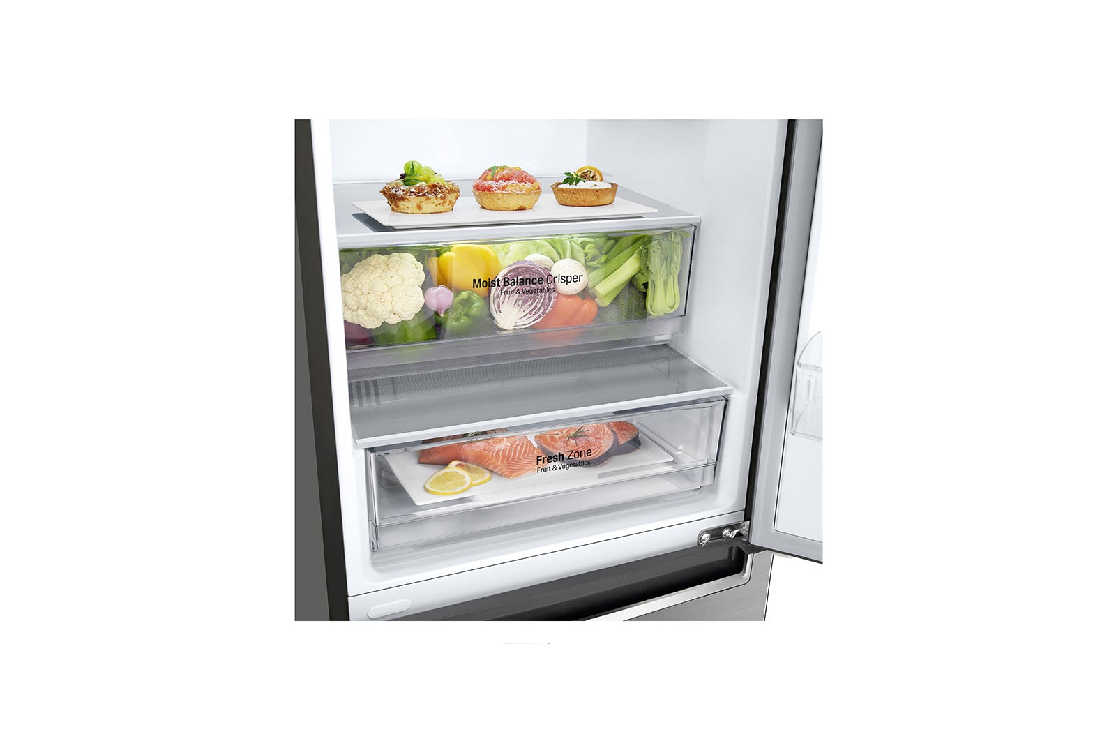 LG 341L Wide Bottom Freezer with DoorCooling⁺™ in Stainless Finish, GC-B459NLXM