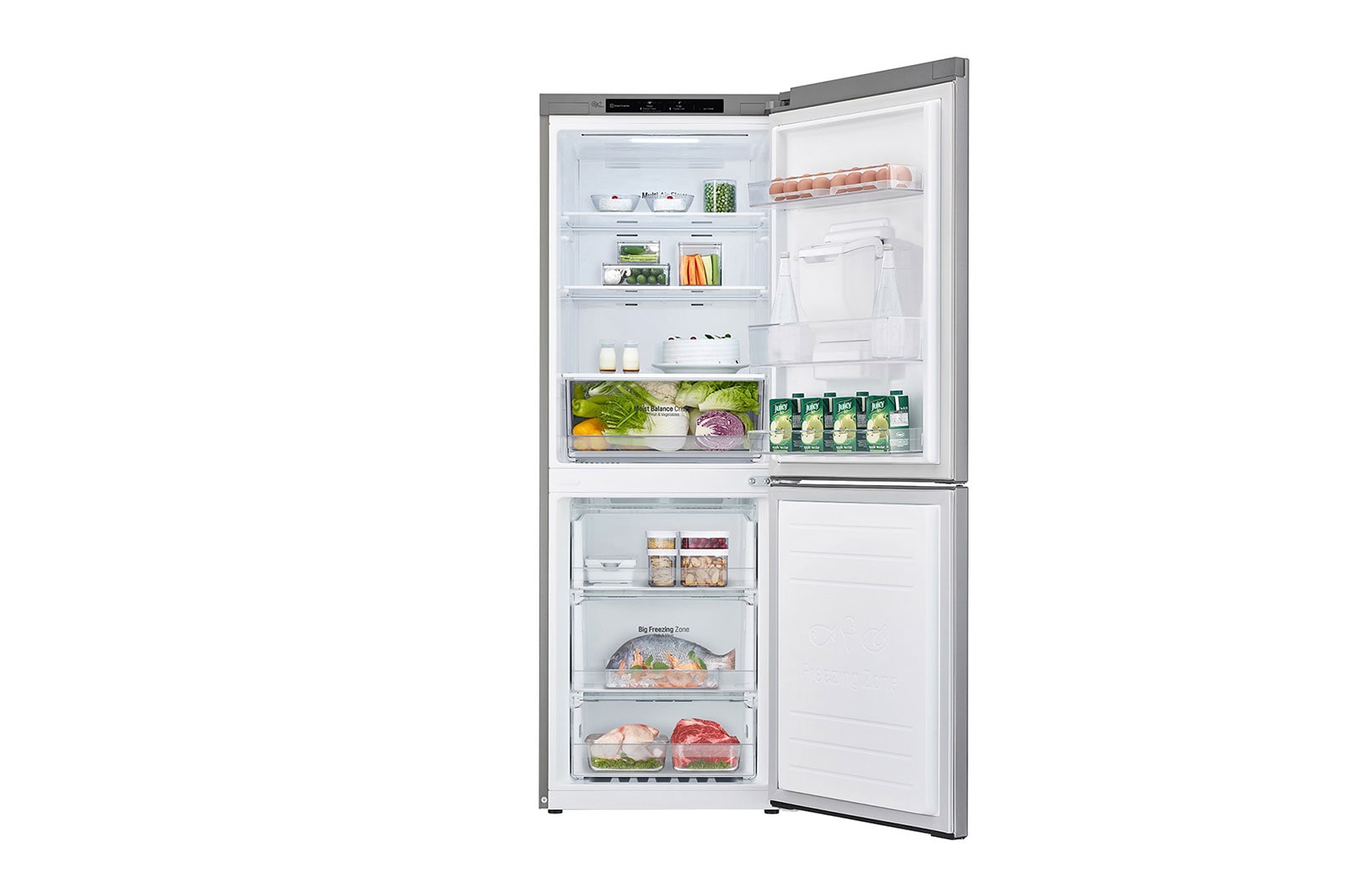 LG 301L Wide Bottom Freezer with DoorCooling⁺™  in Silver Finish, GC-F369NLJM