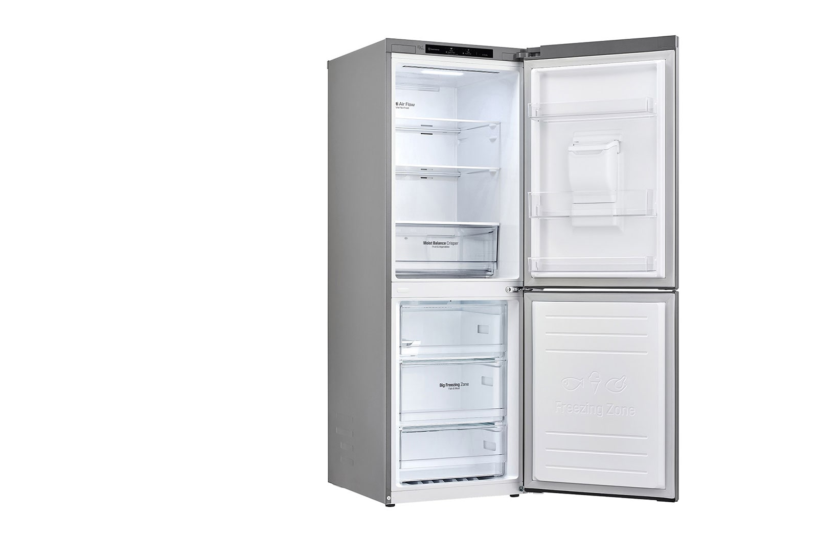 LG 301L Wide Bottom Freezer with DoorCooling⁺™  in Silver Finish, GC-F369NLJM