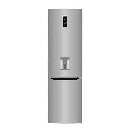 Fridge Freezers : 354L Premium Shiny Steel Fridge Freezer Combi with Water Dispenser GC-F409SLQW