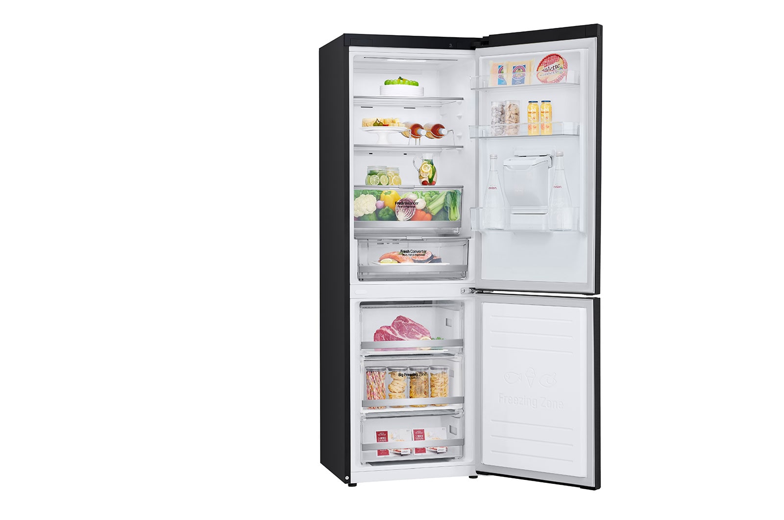 LG 336L Wide Bottom Freezer with DoorCooling⁺™  in Black Finish, GC-F459NQDM