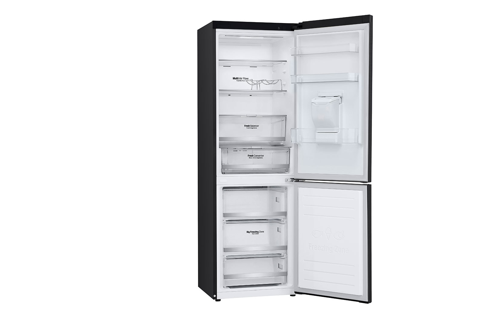 LG 336L Wide Bottom Freezer with DoorCooling⁺™  in Black Finish, GC-F459NQDM