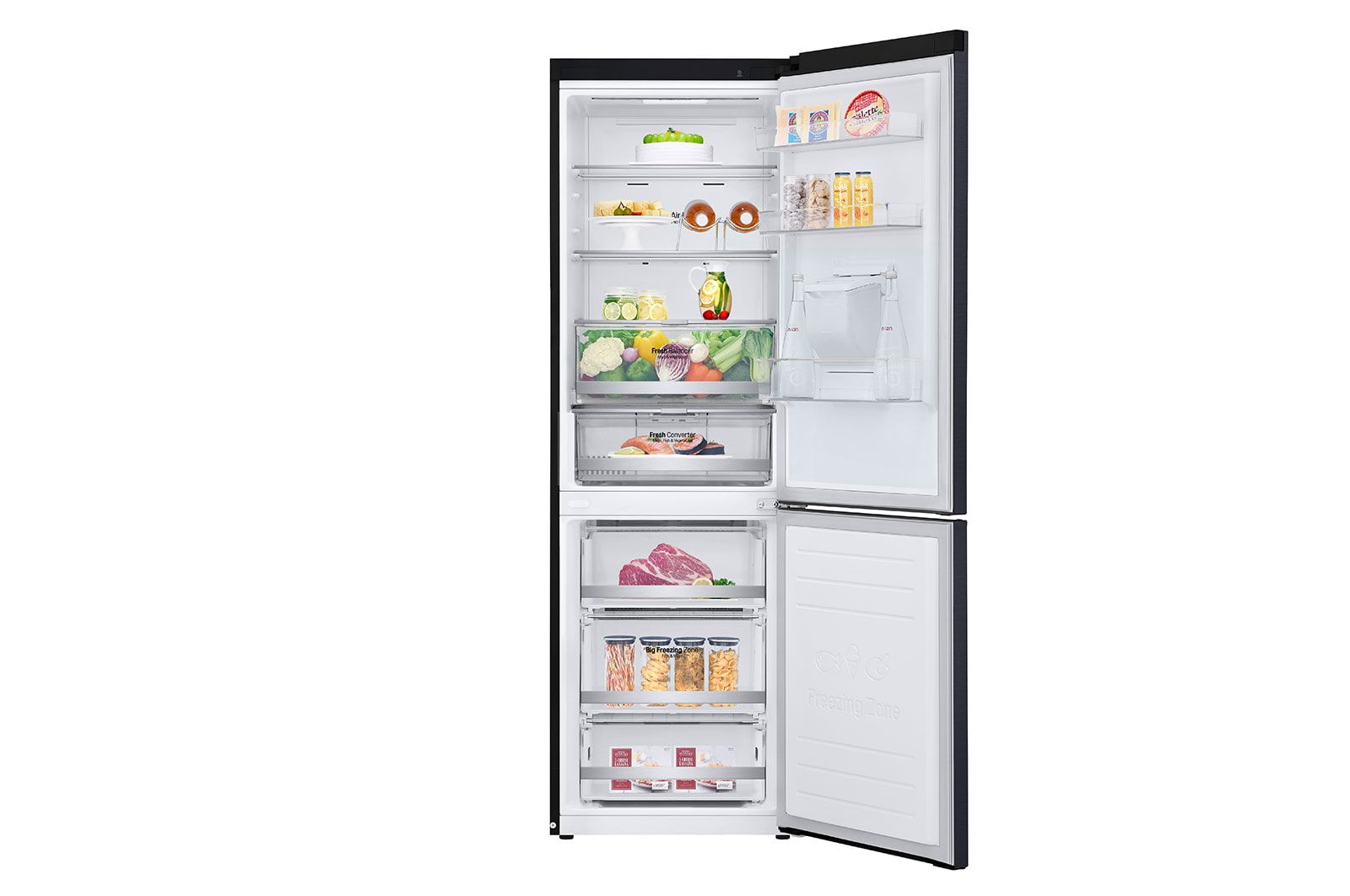 LG 336L Wide Bottom Freezer with DoorCooling⁺™  in Black Finish, GC-F459NQDM