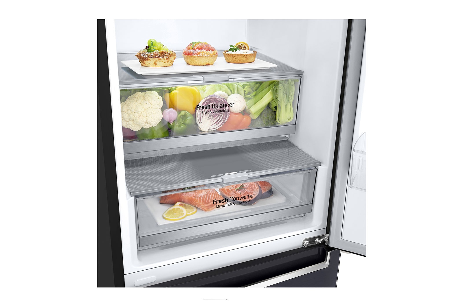 LG 336L Wide Bottom Freezer with DoorCooling⁺™  in Black Finish, GC-F459NQDM