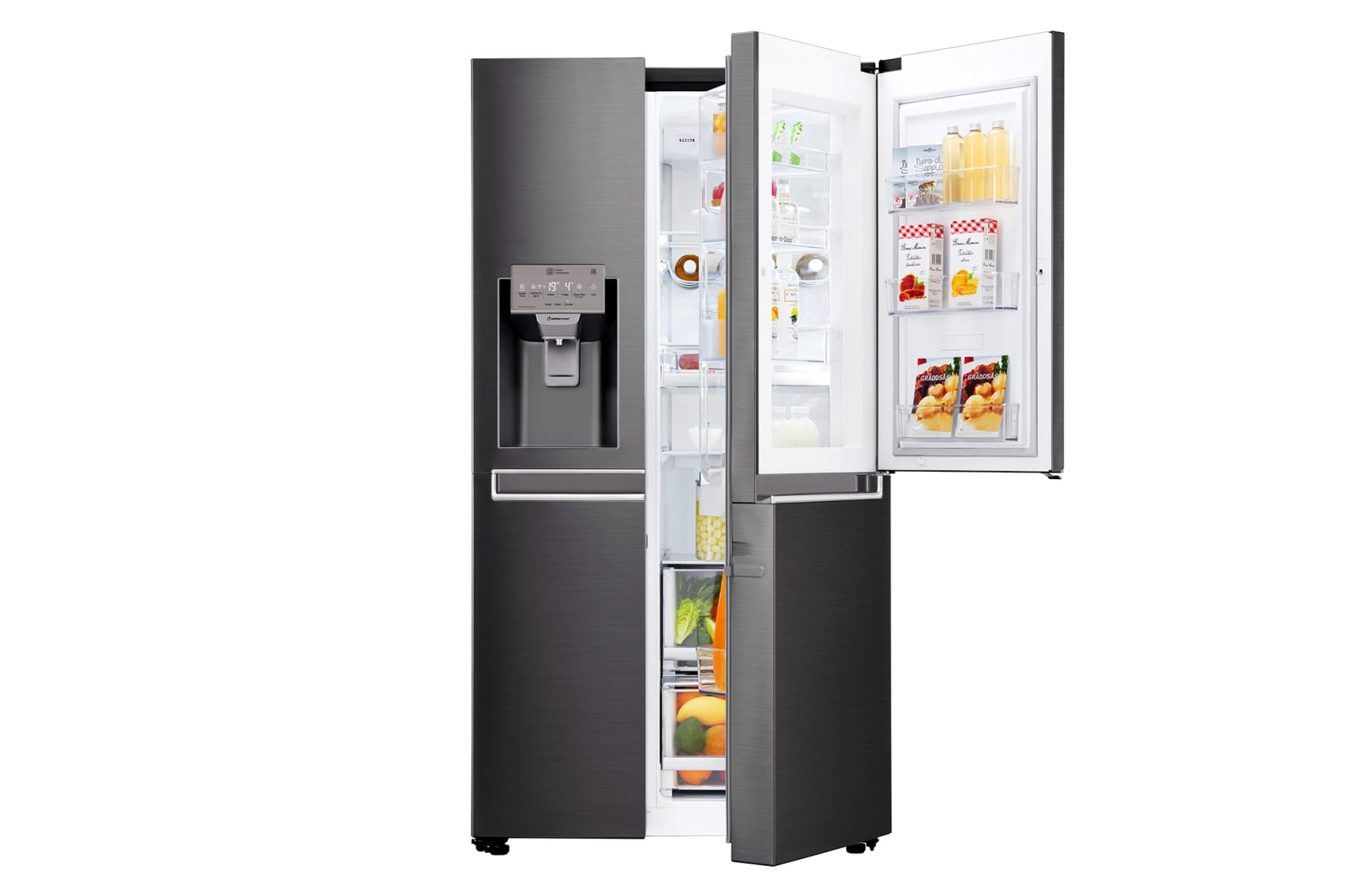 LG 665L Black Stainless Steel Side by Side Fridge, Door-in-Door™, GC-J247CKBZ