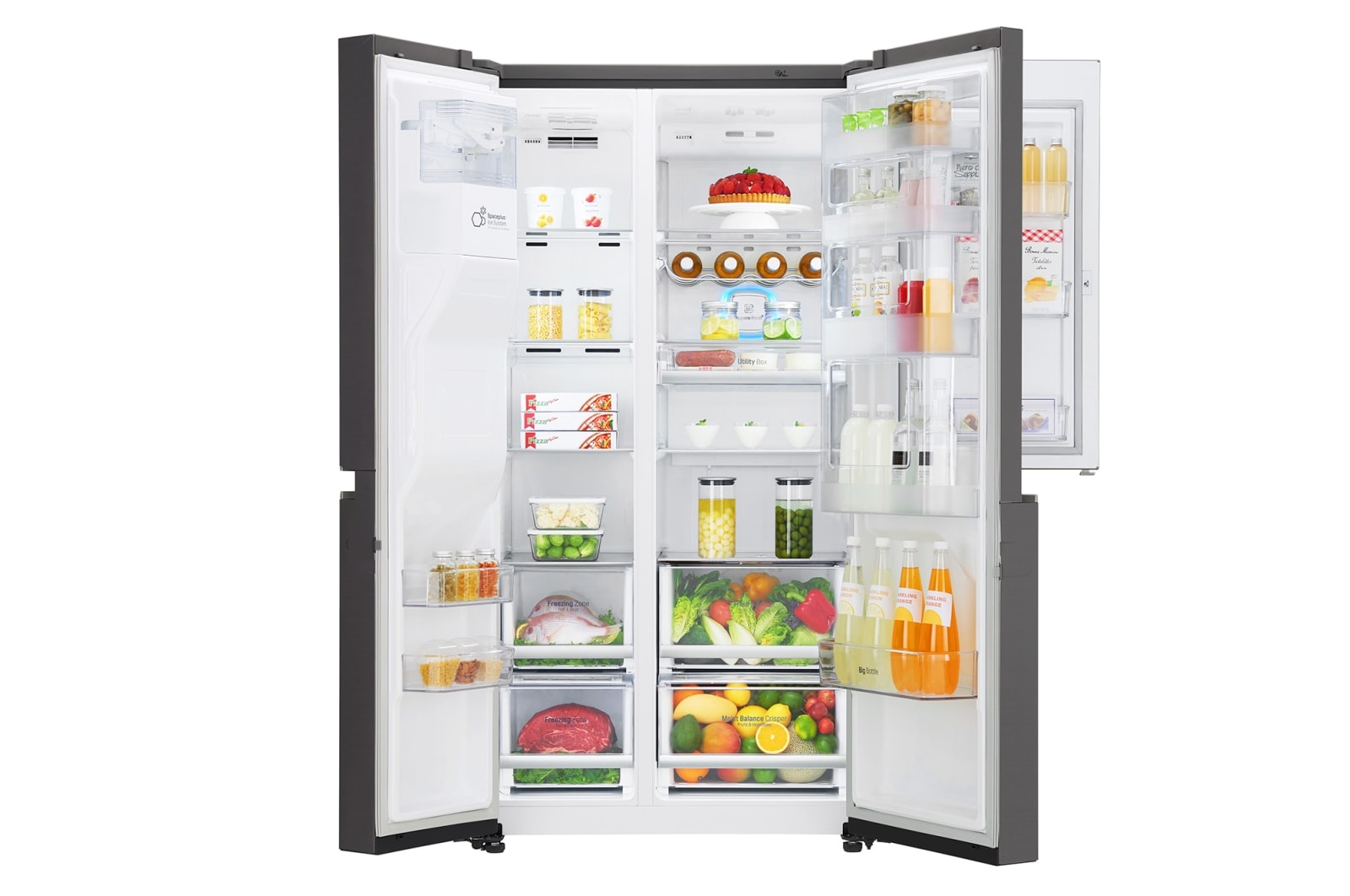 LG 665L Black Stainless Steel Side by Side Fridge, Door-in-Door™, GC-J247CKBZ