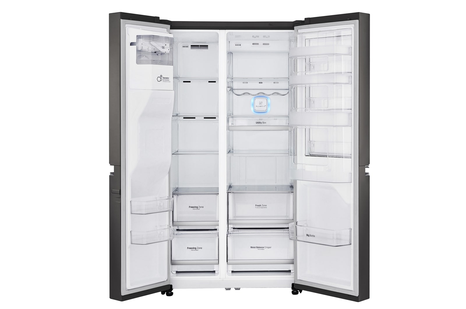 LG 665L Black Stainless Steel Side by Side Fridge, Door-in-Door™, GC-J247CKBZ