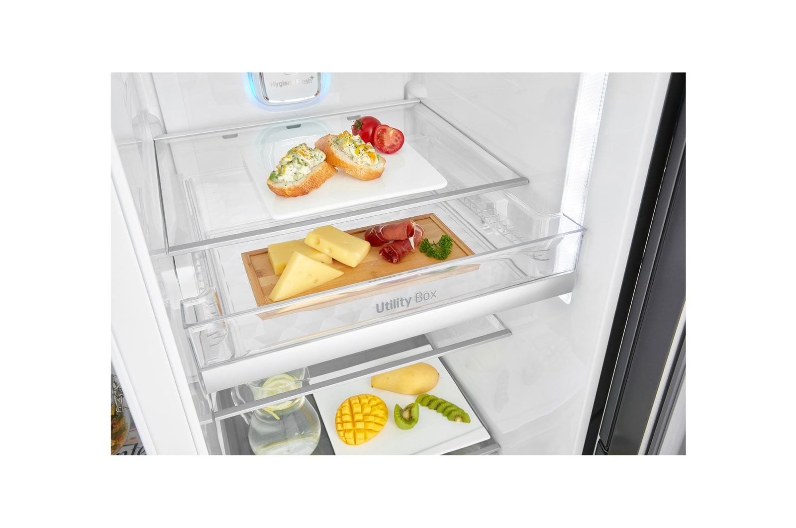 LG 665L Black Stainless Steel Side by Side Fridge, Door-in-Door™, GC-J247CKBZ