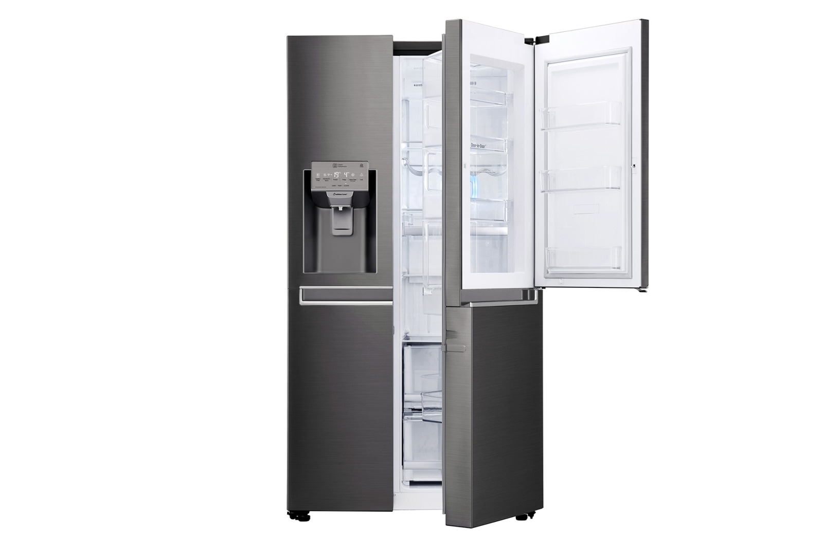 LG 665L Black Stainless Steel Side by Side Fridge, Door-in-Door™, GC-J247CKBZ