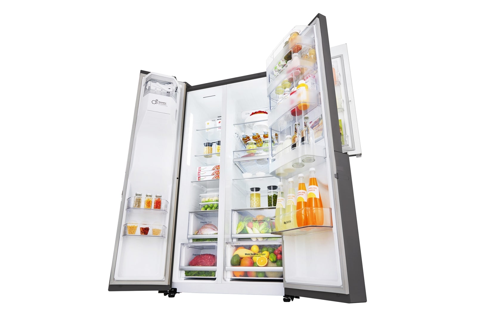 LG 665L Black Stainless Steel Side by Side Fridge, Door-in-Door™, GC-J247CKBZ